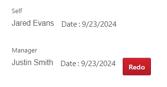 Manager - Signed Review with Redo Button