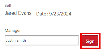 Manager - Enter Full Name and Click Sign