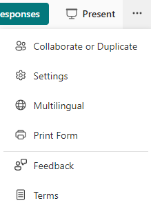 Image of More Form Settings menu